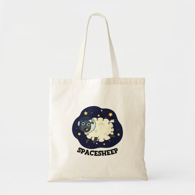 Rymdfår Rollig Astronaut Puns Tygkasse (Framsidan)