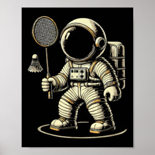 Rymdfarare Badminton Spelare Rymdfärja Poster