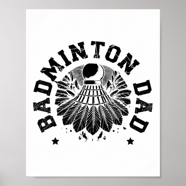 Rymdfarare Badminton Spelare Shuttle  Poster (Framsidan)