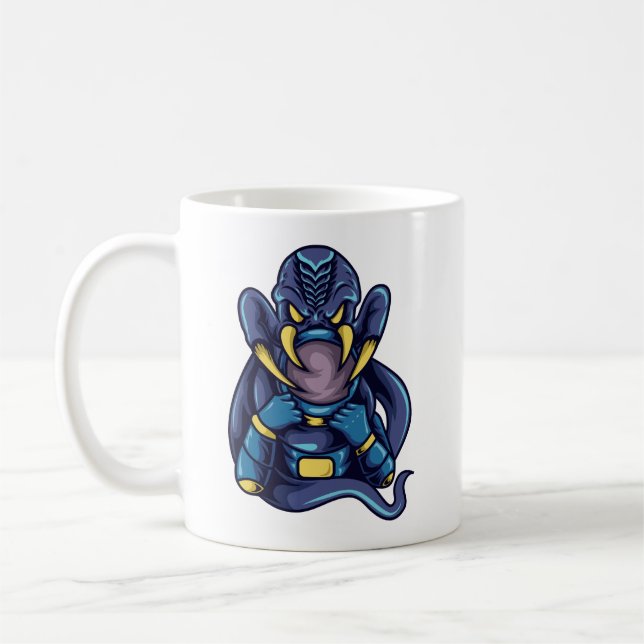 Rymdfarare bekämpar monster kaffemugg (Vänster)