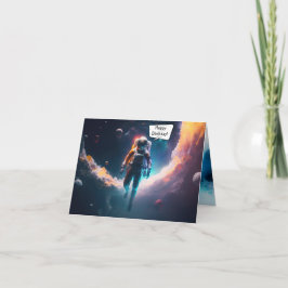 Rymdfarare Födelsedagskort i vikformat Kort