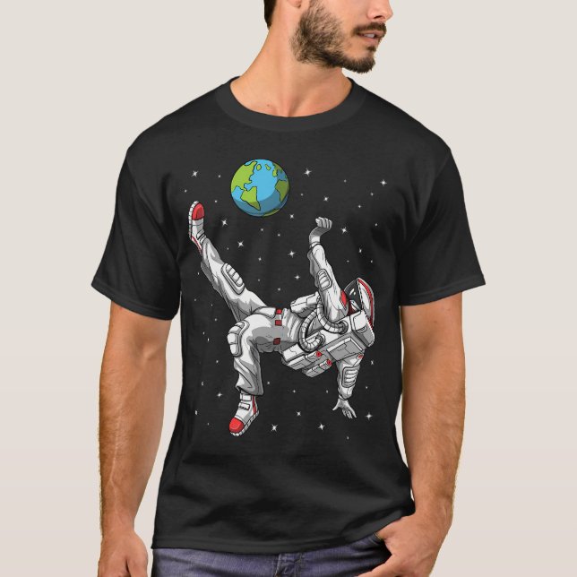 Rymdfarare Fotbollsspelare T Shirt (Framsida)