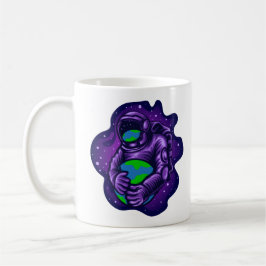 Rymdfarare kramar jorden kaffemugg