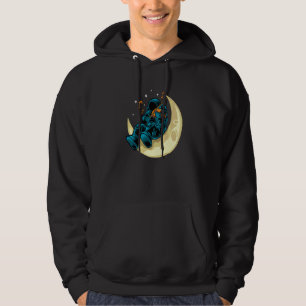 Rymdfarare som spelar fioler på månen kosmonauter hoodie