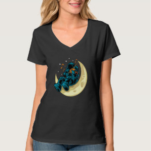 Rymdfarare som spelar fioler på månen kosmonauter t shirt