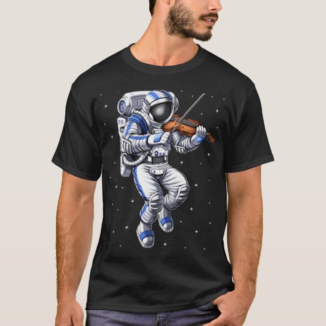Rymdfarare Violinspelare T Shirt (Framsida)