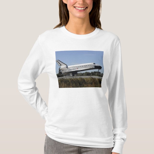 Rymdfärgen Atlantis rör sig nedåt Tee Shirt (Framsida)