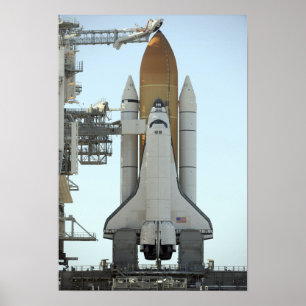 Rymdfärgen Atlantis sitter på startplattan Poster