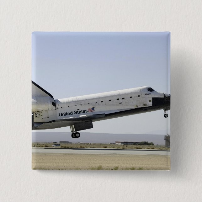 Rymdfärgens Atlantis förbereder för landning 2 Knapp (Framsida)