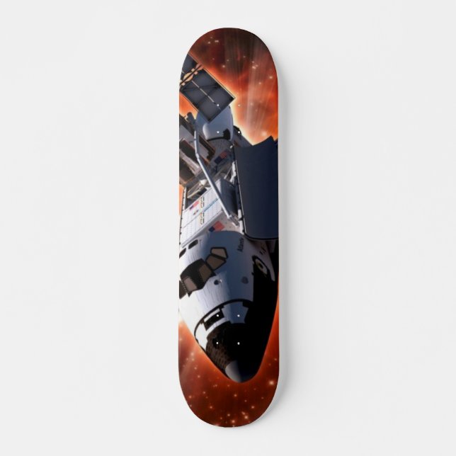 Rymdfärja Atlantis Hubble-teleskopet konstverk Mini Skateboard Bräda 18,7 Cm (Framsida)