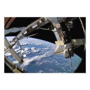 Rymdfärja Atlantis och ett Soyuz rymdskepp Fototryck