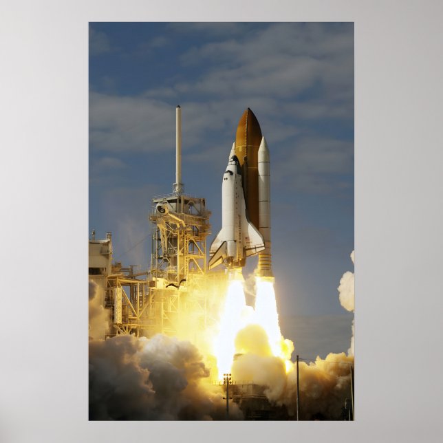 Rymdfärja Atlantis starta poster NASA STS-122 (Framsidan)