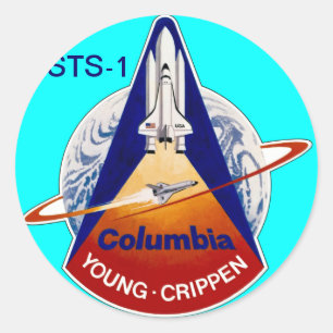RYMDFÄRJA FÖR NASA STS-2 RUNT KLISTERMÄRKE