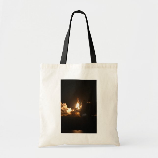 Rymdfärja Nattuppskjutning Poster Tote-väska Tygkasse (Framsidan)