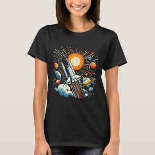 Rymdfärja Sol Planeter Raket Galax Pojkar Barn T Shirt