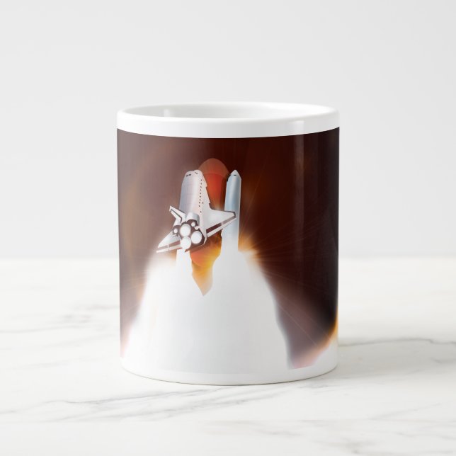 Rymdfärja Uppskjutning Illustration Jumbo Mugg (Framsidan)