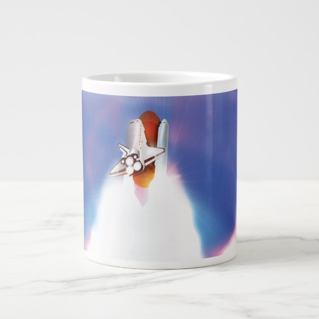Rymdfärja Uppskjutning Illustration Jumbo Mugg (Framsidan)