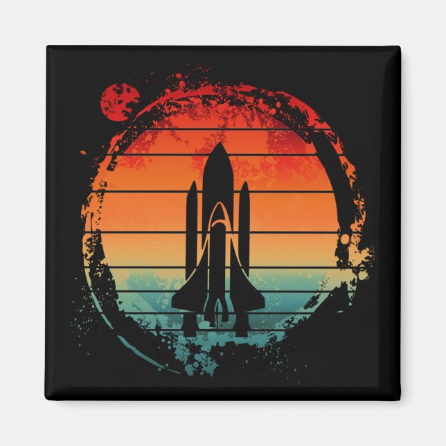 Rymdfärja VINTAGE Magnet (Framsidan)