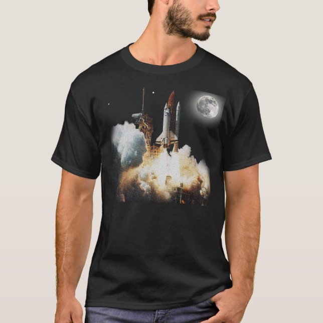 Rymdfärjaliftoff Tee Shirt (Framsida)