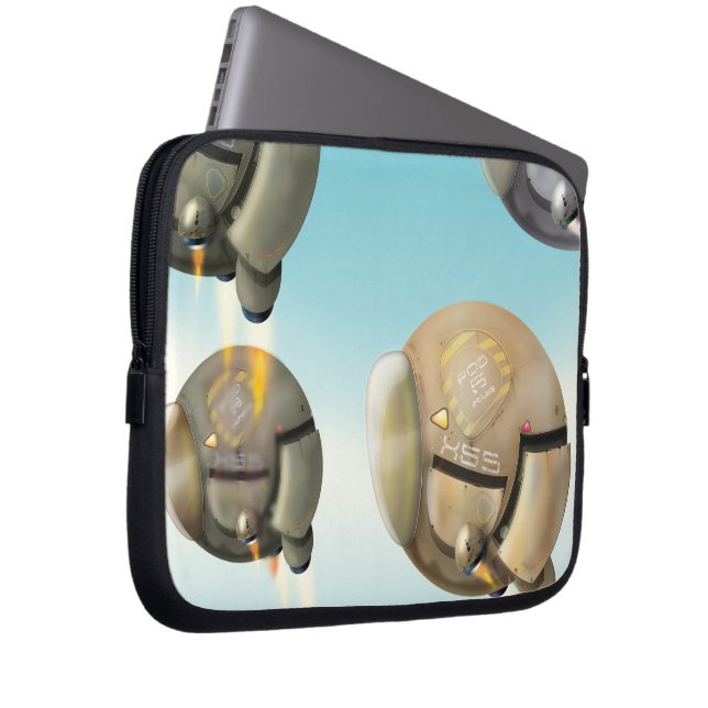 Rymdfarkost som flyger genom en planet laptop sleeve (Framsidan Höger)