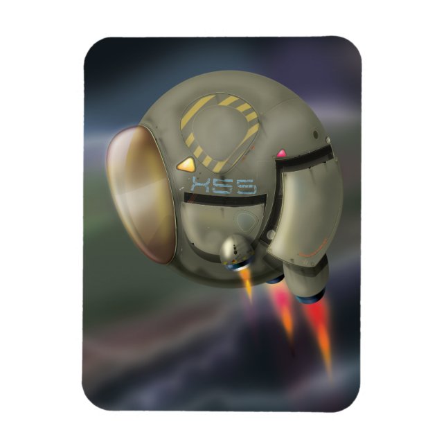 Rymdfarkost som flyger genom en planet magnet (Vertikal)