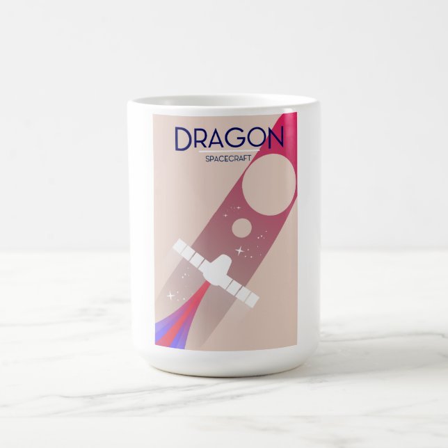 Rymdfarkosten Dragon i vintage stil rymdkonst Magisk Mugg (Center)