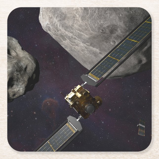 Rymdfarkoster och vätska före islaget underlägg papper kvadrat (Framsidan)