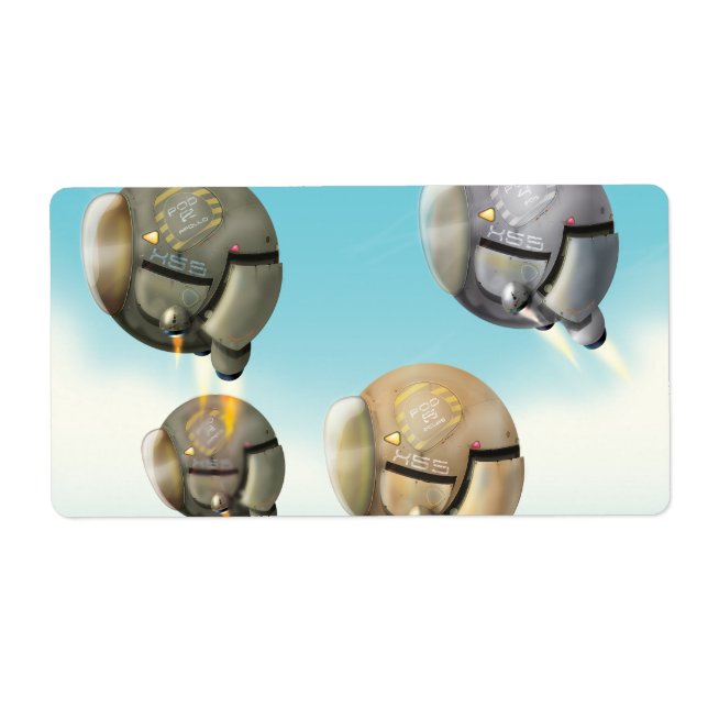 Rymdfarkoster som flyger genom en planet fraktsedel (Framsidan)