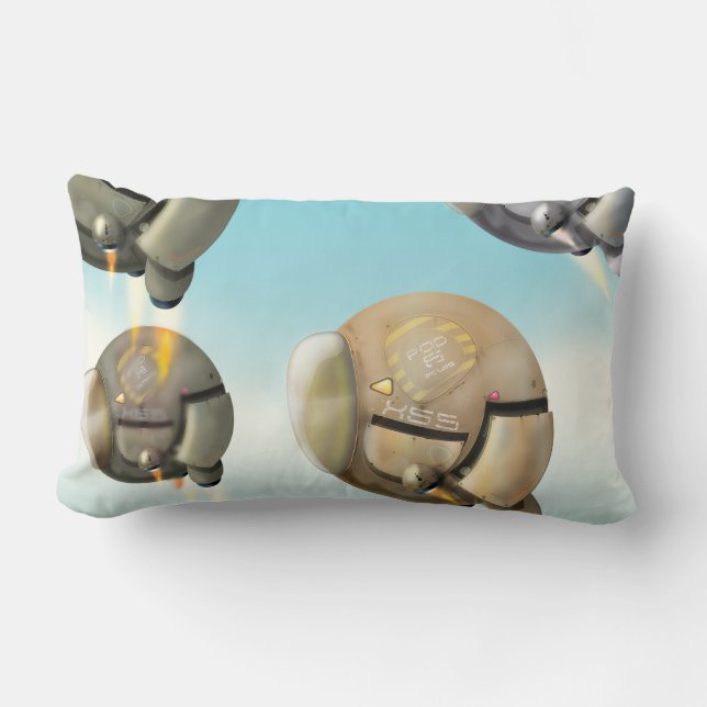 Rymdfarkoster som flyger genom en planet lumbarkudde (Framsida)