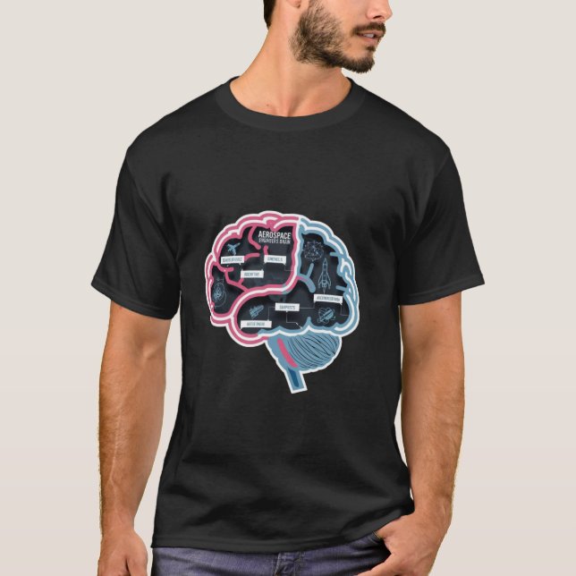 Rymdfarts Hjärnteknik Flygingenjör  T Shirt (Framsida)