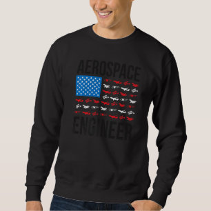 Rymdfartsteknik US Flag Rymdfartstekniker W Lång Ärmad Tröja