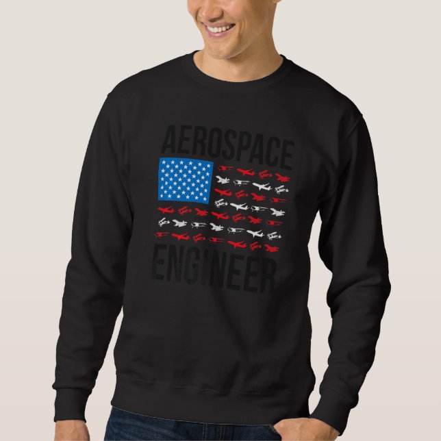 Rymdfartsteknik US Flag Rymdfartstekniker W Lång Ärmad Tröja (Framsida)