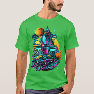 Rymdfartyg för Retro Gas Station UAPS T Shirt