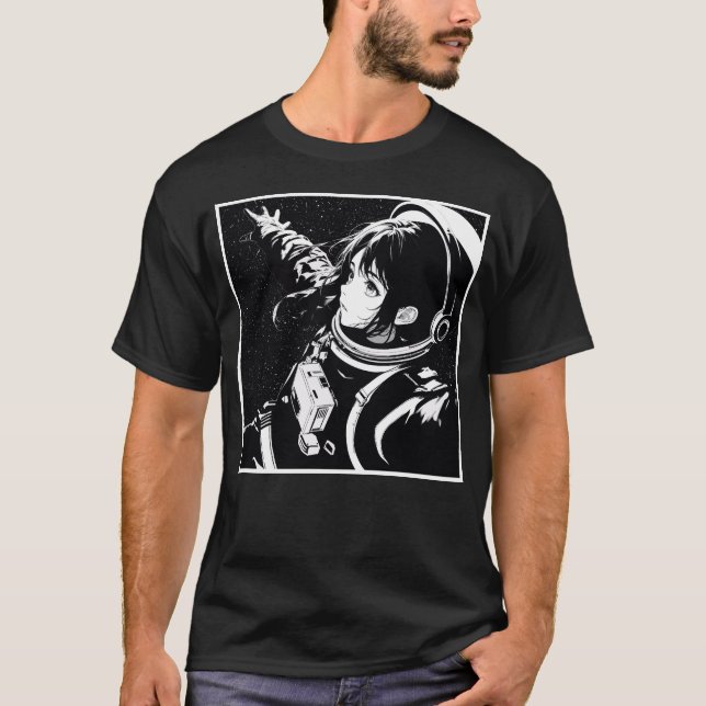 Rymdflicka anime T-Shirt (Framsida)