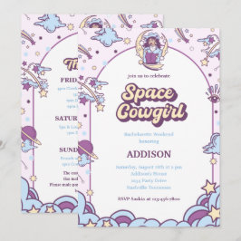 Rymdflicka Bachelorette-inbjudan med husdjur Inbjudningar