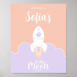 Rymdflickor två under temat Måne Party Poster