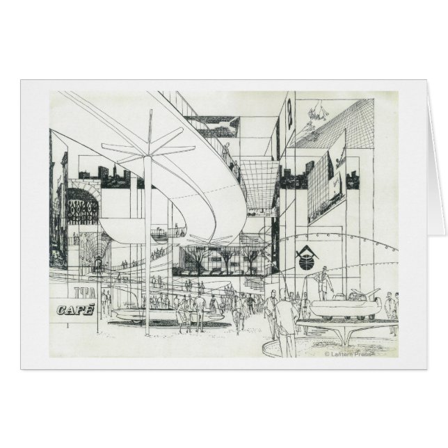 Rymdflygarkonceptet Nål Teckning 2 Hälsningskort (Framsidan Horizontal)