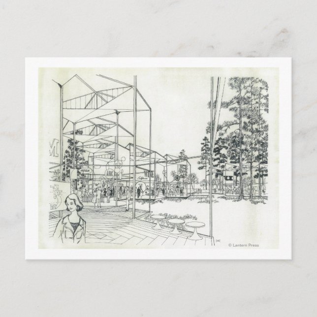 Rymdflygarkonceptet Nål Teckning 3 Vykort (Framsida)