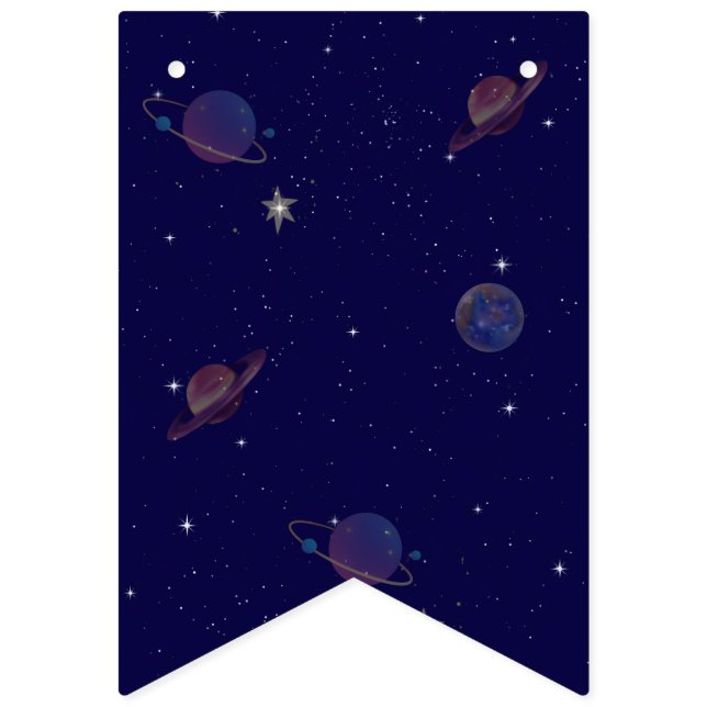 Rymdfödelsedagsfestdekoration | Astronautgalax tem Vimplar (Första flaggan)