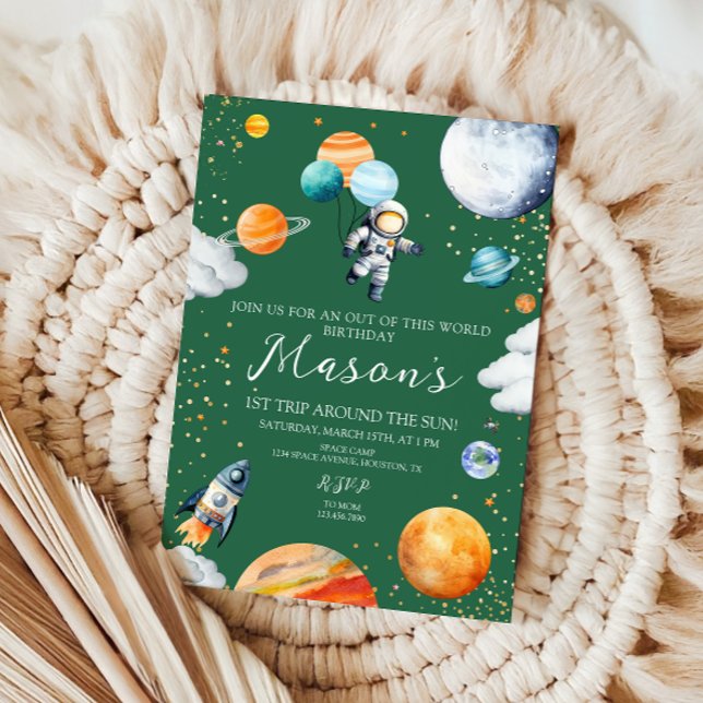 Rymdförsta födelsedagsinbjudan Utanför denna värld Inbjudningar (Skapare uppladdad)