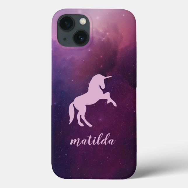 Rymdgalaxi Unicorn roligt modern lila (Baksida)