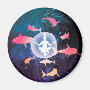 Rymdhajar och Meditation Art Magnet