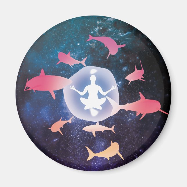 Rymdhajar och Meditation Art Magnet (Framsidan)