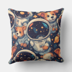 Rymdhund Linje Konst Minimalistisk Astronaut Kudde
