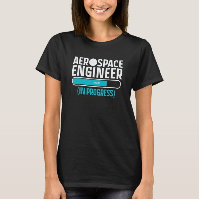 Rymdingenjör under utbildning Flygplansmekaniker T Shirt (Framsida)