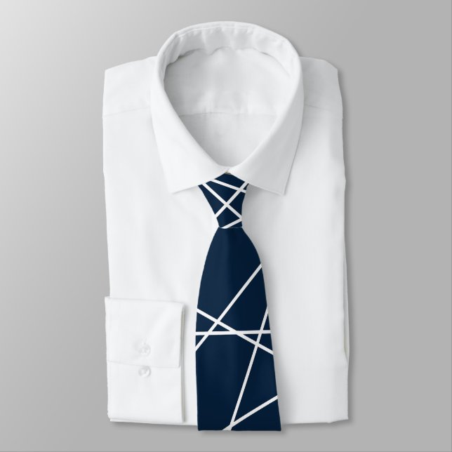 Rymdkadett Blue Geometric Mönster Linjer Slips (Bunden)