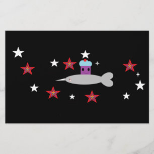 Rymdkaka och Narwhal Brevpapper