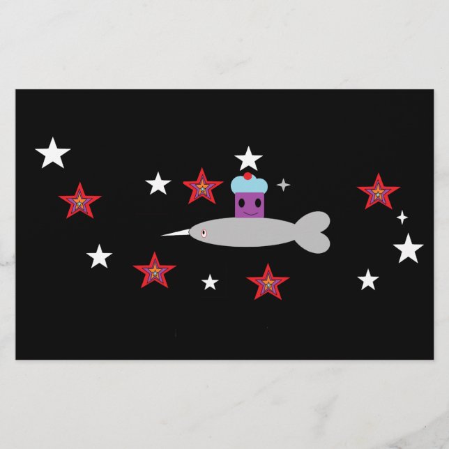 Rymdkaka och Narwhal Brevpapper (Framsida)