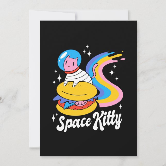 Rymdkat Astronaut Inbjudningar (Framsida)