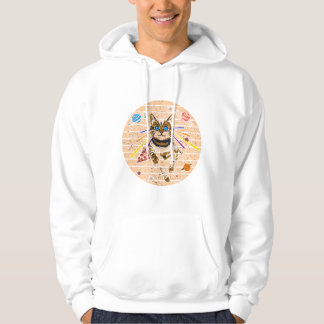 Rymdkat Lasörgon Rolig Pizza Galaxy Konst Hoodie